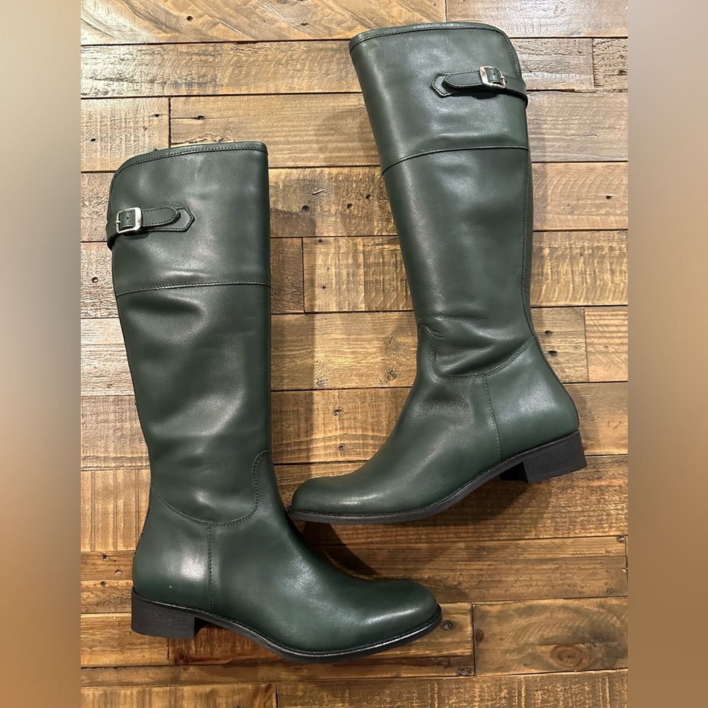 Girotti Green Leather Tall Boot Size 39 NWOB